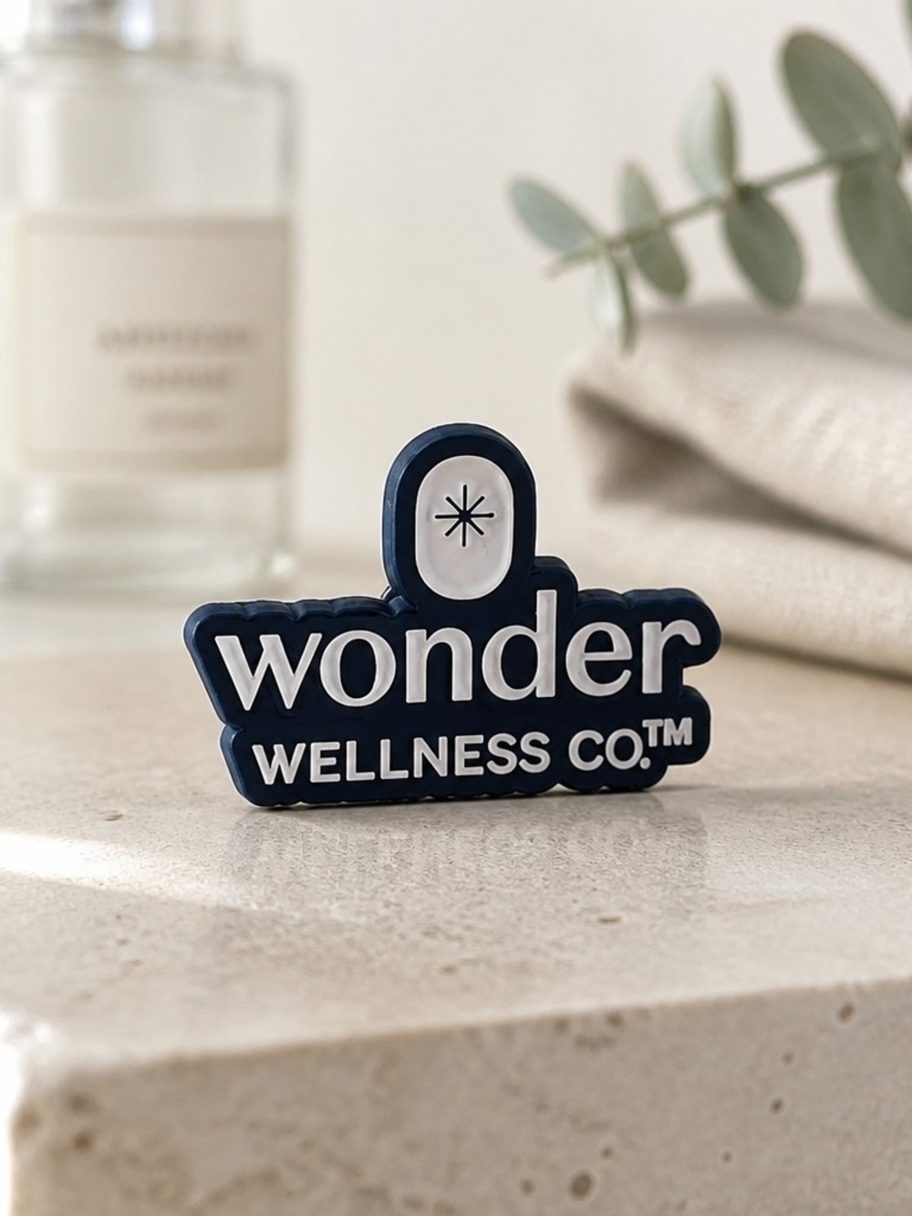 Wonder Wellness Co. Logo Pin - Navy & White